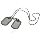 Dual Plates Pendant Necklace Man Sweater Chain Military Army Style Cool