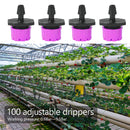 100pcs Adjustable Water Dropper Irrigation Hose Drip Head (Rose Red)