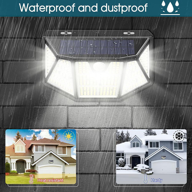 310LED Waterproof Solar Wall Lamp Outdoor Wide Angle Motion Sensor Lights