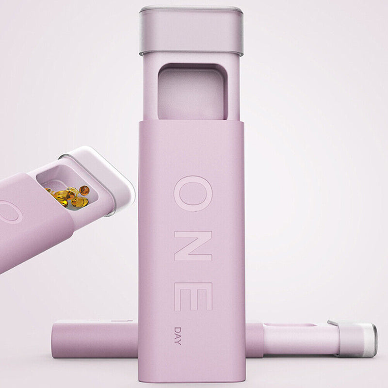 3 Grids Pill Tablet Dispenser Box Medicine Drug Storage Organizer (Pink)