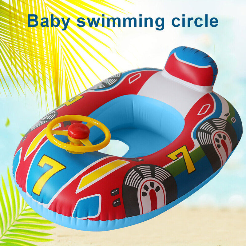 PVC Floating Swimming Rings Cute Inflatable Swim Circle for Kids (Blue) Newly