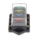 4 Way Circuit Standard Blade Disaster Box Block Holder 12V/24V + Fuse Newly