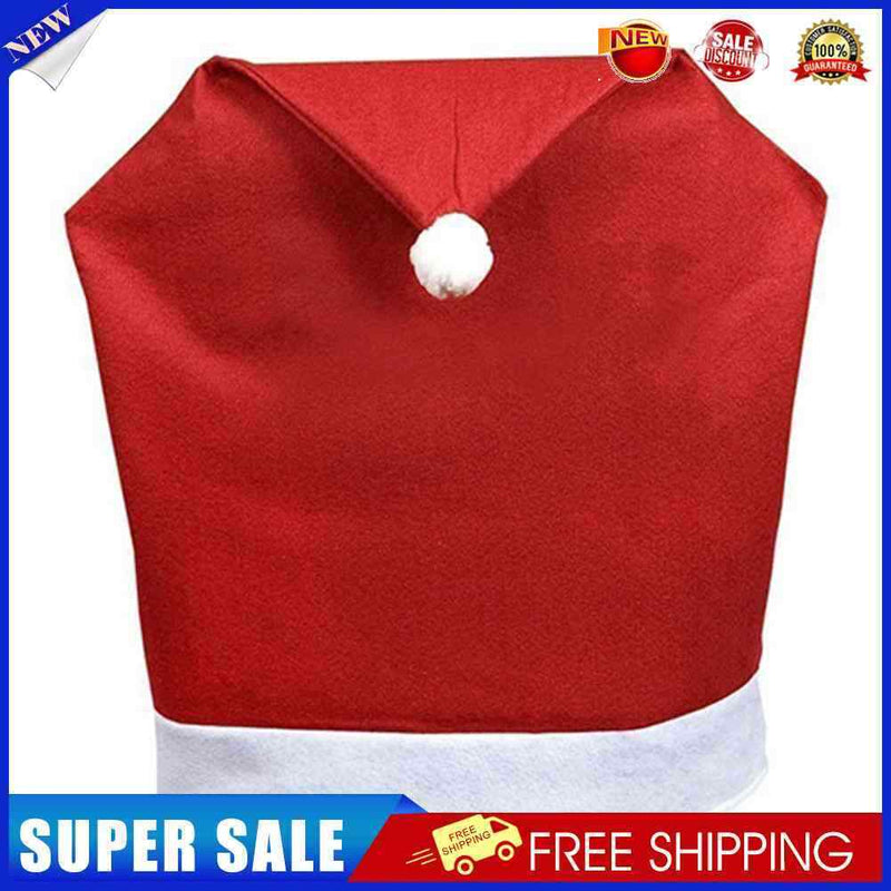 4pcs Santa Hat Chair Back Cover Home Party Dinner Table Art Christmas Cases