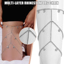 Full Rhinestone Multi-layer Water Drops Sexy Thigh Chain Leg Body Jewelry D6K1