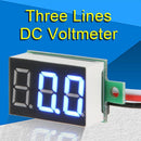 0.36inch LED Digital Voltmeter DC0-100V Three Line Volt Meter(Blue) Newly