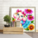 Flower dog 5D DIY Diamond Painting Kits Partial Special Shape Drill