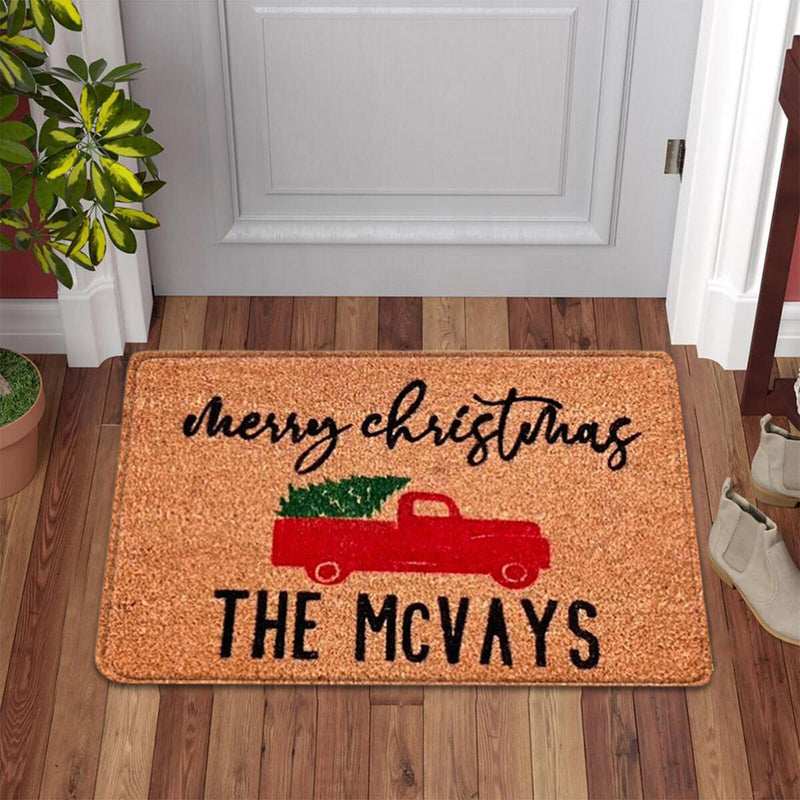 Christmas Floor Mat Tree Letter Non Slip Entrance Carpet (PJ210815-A009)