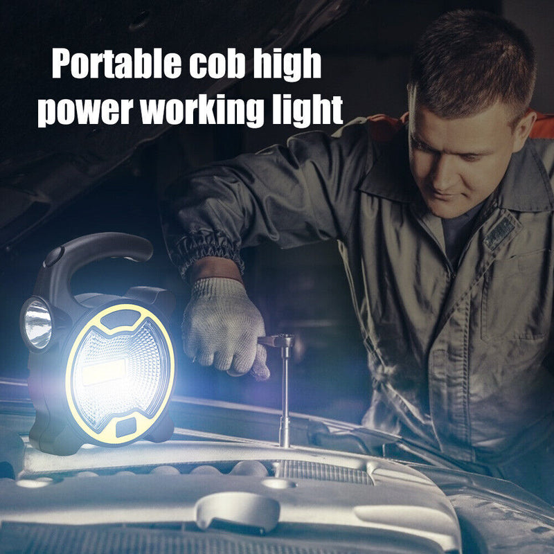 COB LED High Power Work Light Portable Waterproof Camping Lamp (Yellow) Newly
