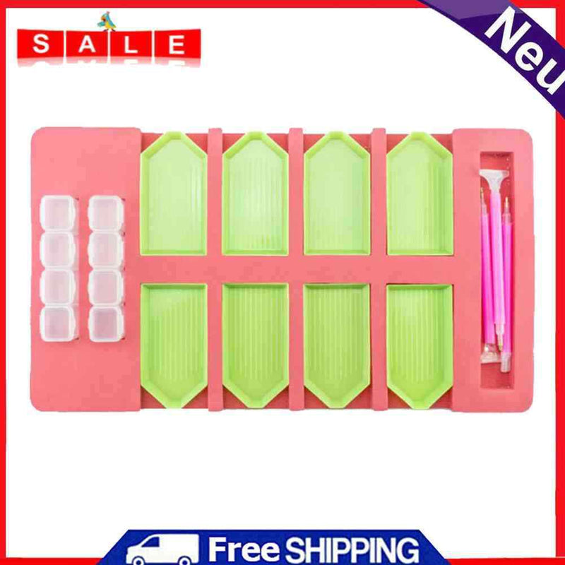 1 Set Multi-Boat Diamond Painting Tray Beading Point Drill Pen Organizer Box