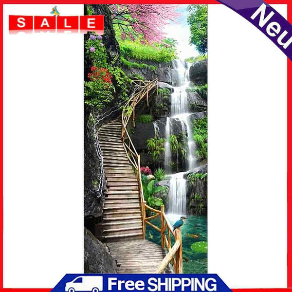 Landscape Full Round Drill Mosaic DIY Wall Art Picture of Rhinestone Decoration