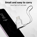 Lenovo D201 USB C TF Card Reader Type C to TF Card Reader for Laptop Phone