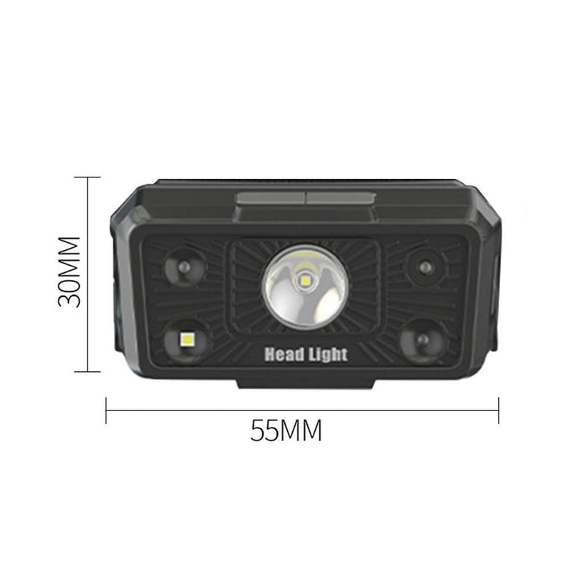 Rechargeable Powerful Sensor Headlamp XPE LED Fishing Headlight (Black)