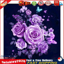 Purple Rose 5D Diamond Painting Embroidery DIY Cross Stitch Home Decor Newly