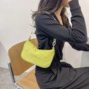 Women Retro Corduroy Solid Color Underarm Bag Chain Small Handbags (Green)