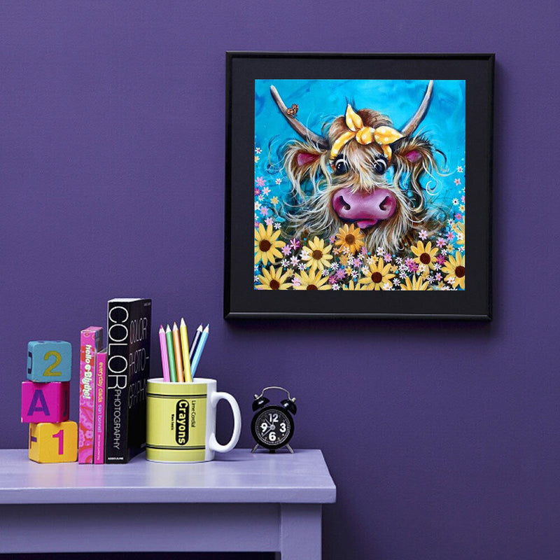 5D DIY Diamond Painting Full Round Drill Flower Calf Wall Decor Rhinestone Art