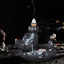 Backflow Incense Burner Ceramic Fountain Waterfall Smoke Incense Holder Censer