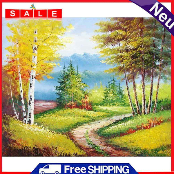 Forest Trail Oil Paint By Numbers DIY Canvas Wall Art Picture Craft Home Decor