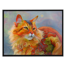 Full Embroidery Colorful Cat Cross Stitch Kit 11CT Stamped DIY Canvas Craft Gift