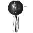 Black Skeleton Paper Lanterns Reusable for Hanging Pendant Horror Props (25