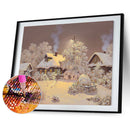 5D DIY Full Round Drill Diamond Paint Cabin Snow Mosaic Rhinestone Drawing Ki