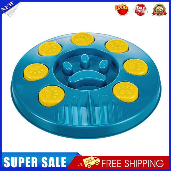 Pet Dog Rotating Feeding Food Bowls Cat Slow Eating Feeder Dish (Lake Blue)