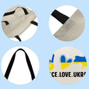 Peace Love Ukraine Printed Shoulder Shopping Bag Casual Large Tote Handbag Newly