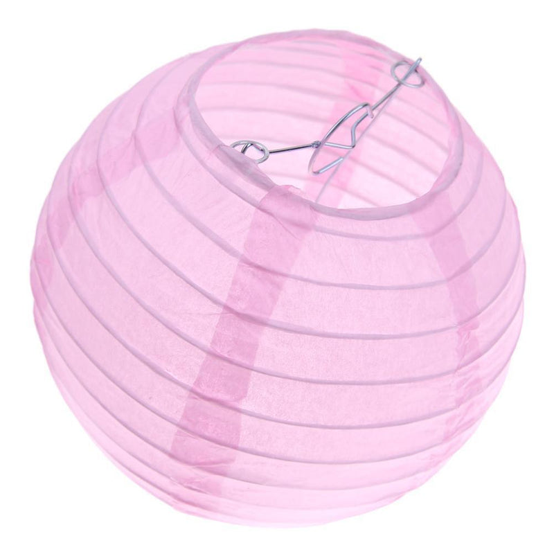 10pcs 6 inch Round Chinese Paper Lantern DIY Lamp Party Decor (Pink)