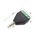 2-Pack 3.5mm 1/8" TRRS Male Jack to AV 4-Screw Terminal Block Balun Connector