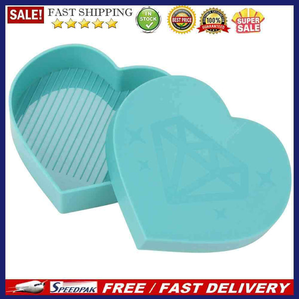DIY Diamond Painting Tray Plastic Heart Shape Rhinestone Drill Plate Access