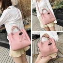 3pcs/set Fashion Women Beads Tassel PU Clutch Shoulder Bucket Bags (Pink)