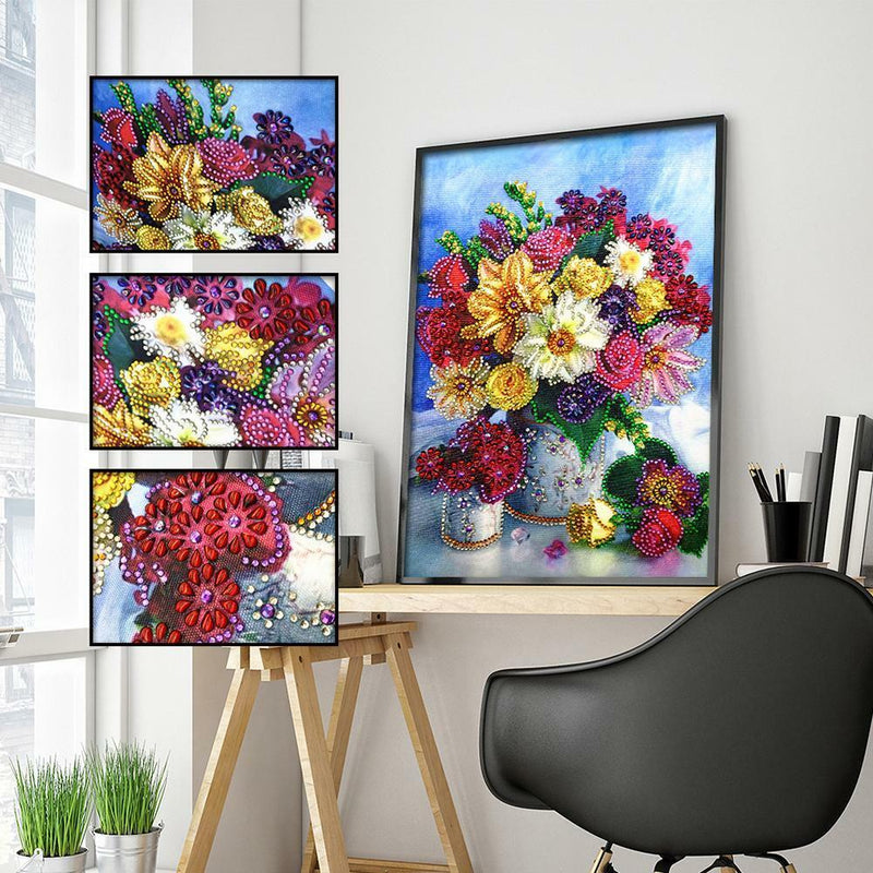 5D DIY Special Shaped Diamond Painting Flower Cross Stitch Mosaic Craft Kit