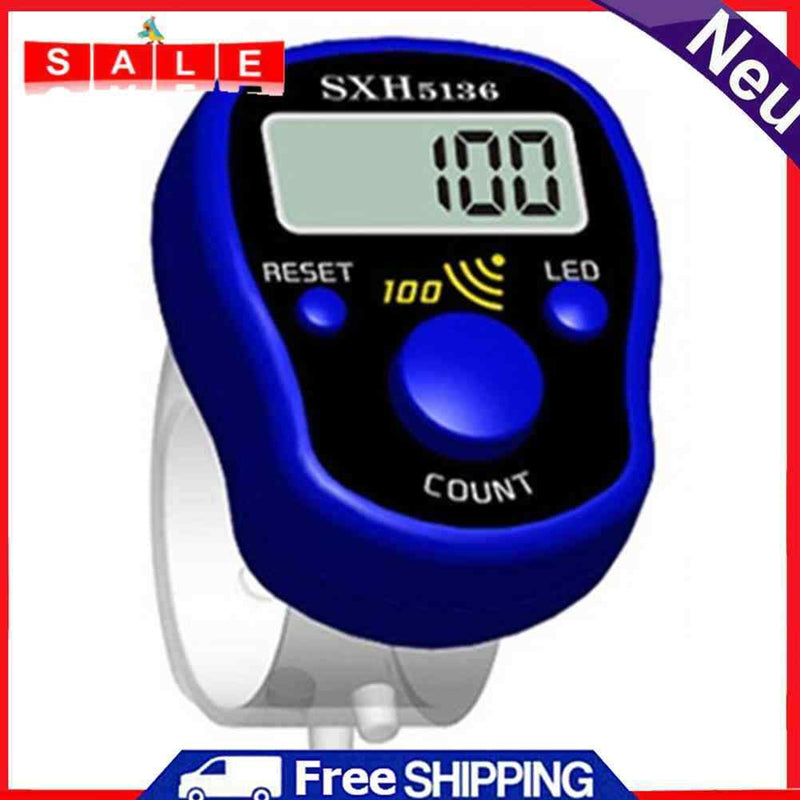 Mini Stitch Marker Row Finger Counter LCD Digital Hand Tally (Dark Blue)