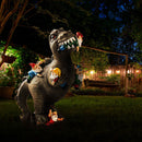Dinosaur Eating Gnomes Garden Statue Outdoor Art Sculpture for Patio (S) Newly