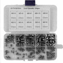 220PC Steel Allen Head Socket Set Hex Grub Screws Assortment Point CA Y7V8