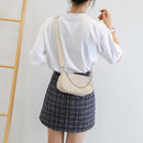 Fashion Corduroy Crossbody Bag Women Solid Chain Shoulder Handbags (Khaki)