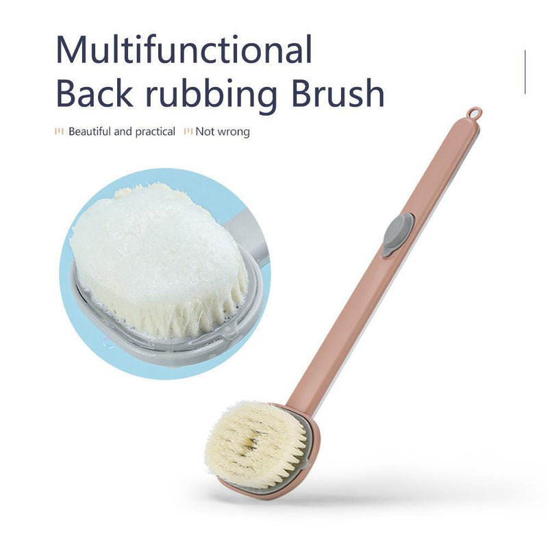 Long Handle Exfoliating Bath Skin Brush Body Scrub Shower Cleaning (Pink)