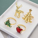 Craft Elk Merry Xmas Napkin Ring Mouth Ring Table Decoration Christmas Supplies