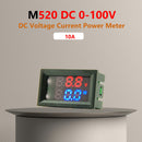 DC 100V Digital Voltmeter Dual LED Display 10A Amp Volt Tester Measurement Tools
