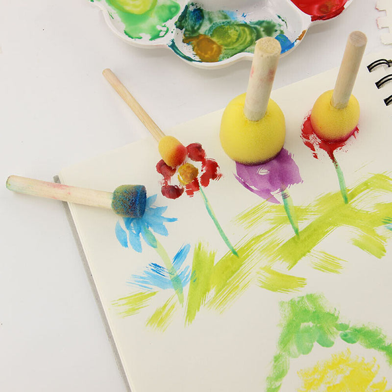 DIY Kit Art Accessory Wooden Handle Painting Graffiti Sponge Brush Doodle Tool