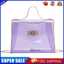 Fashion Women Transparent Messenger Bag Ladies Beach Chain Handbag (Purple)
