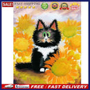 5D DIY Full Round Drill Diamond Paint Sunflower Cat Mosaic Rhinestone Drawi