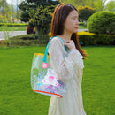 Summer PVC Clear Women Jelly Handbag Cartoon Cute Women Beach Travel Tote Bags