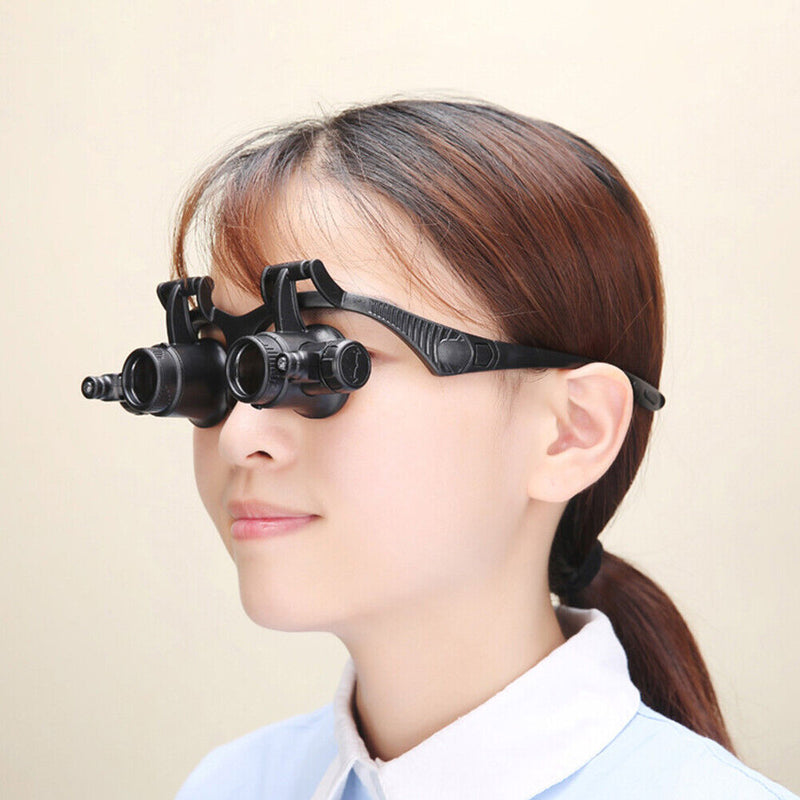 LED Magnifier Glasses Magnifying Headband Eyewear for Jewelers Watchmaker Newly