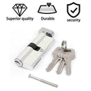 Thumb Turn Cylinder Euro Barrel Door Lock Core Anti Key Anti Drill Extra 3 W6G2