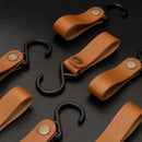 Outdoor PU Leather Hook Camping Tripod Clothes Keychain Hanger Hook (4pcs)
