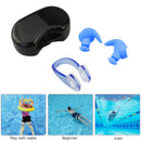 Soft Silicone Swimming Earplugs Nose Clip Set Soundproof Ear Plugs (Blue) Newly