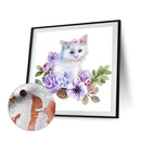 Flower Cat Oil Paint By Numbers Kits Canvas Picture Wall Art DIY Craft Colo