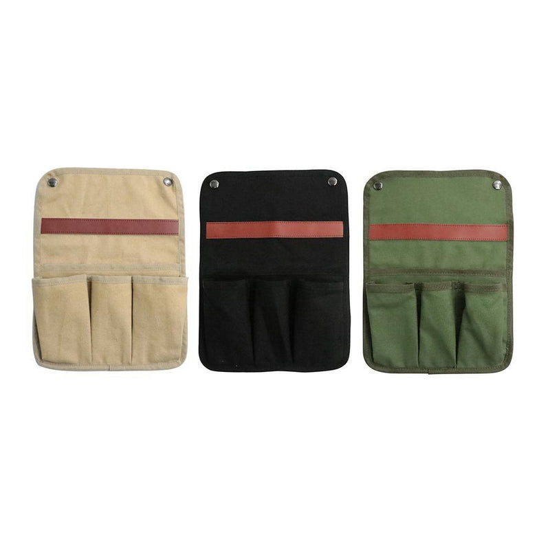 Fishing Chair Armrest Bag Hanging Storage Pouch for Outdoor Camping (Black)