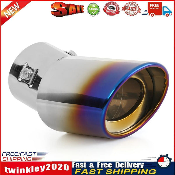 Burnt Blue Bent Stainless Steel Car Exhaust Tip Muffler Tail Pipe Silencer Newly