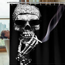 Waterproof Skeleton Smoke Bath Curtain with Hook Anti-Mold Bathtub Cover Craft